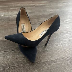 Jimmy Choo Navy Suede Heels